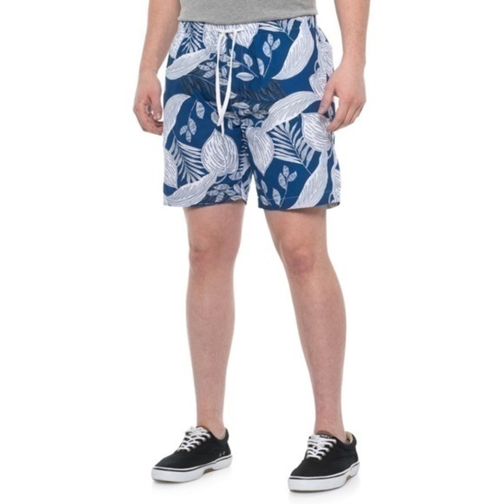 Oxford Blue Swim Trunks Board Shorts Blue Tropical